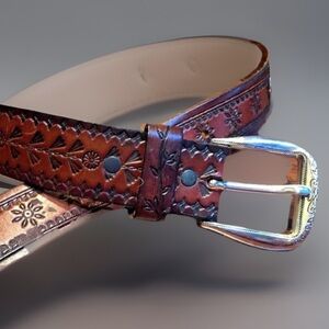 Vintage BRIGHTON Tooled Leather Belt
